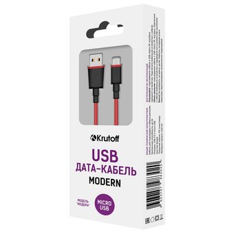  Кабель USB Micro Krutoff Modern, 1m (красный) 