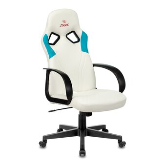  Кресло Zombie Runner White искусств. кожа белый/голубой 