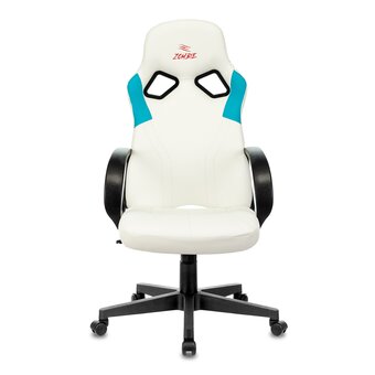  Кресло Zombie Runner White искусств. кожа белый/голубой 