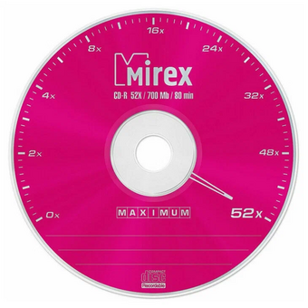  Диск CD-R Mirex (UL120052A8S) 700 Mb, 52х, Maximum, Slim Case (1), (1/200) 