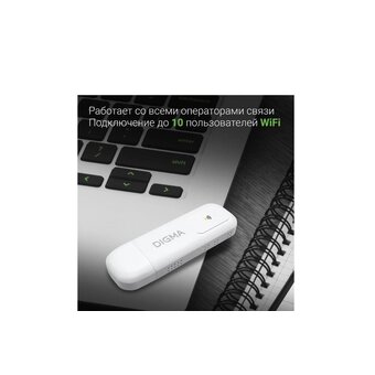  Модем 3G/4G Digma Dongle WiFi DW1960 (DW1960WH) USB Wi-Fi Firewall +Router внешний белый 