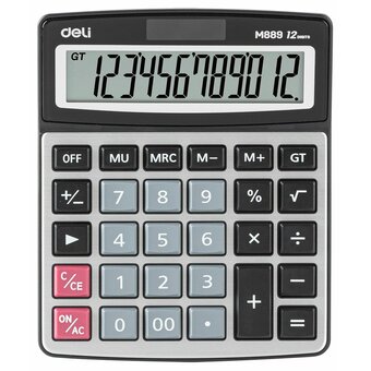  Калькулятор Deli EM889 серебристый 12-разр. 