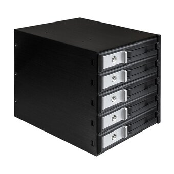  Корзина для HDD ExeGate HS535-12G EX289284RUS (универсальная, на 5*3,5" SATA3/12G SAS HDD, занимает 3*5,25" отсека, RTL) 