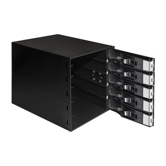  Корзина для HDD ExeGate HS535-12G EX289284RUS (универсальная, на 5*3,5" SATA3/12G SAS HDD, занимает 3*5,25" отсека, RTL) 