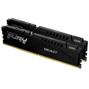  ОЗУ Kingston Fury Beast Black Expo CL36 (KF552C36BBEK2-32) DDR 5 DIMM 32Gb PC41600, 5200Mhz, (Kit of 2) 