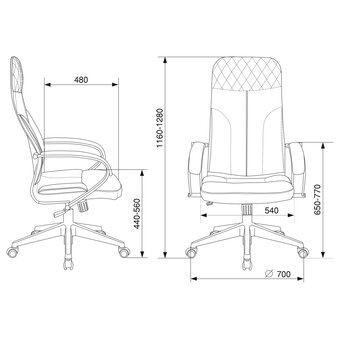  Кресло Бюрократ Alfa 44 CH-608Fabric-DGrey темно-серый 