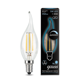  Лампочка Gauss 104801205 Filament Свеча 