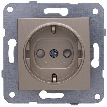  Розетка силовая Panasonic Karre Plus & Arkedia Slim (WKTT02022BR-RU) скрыт. зазем. IP20 бронза (1шт) 