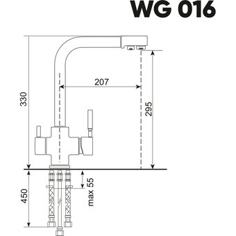  Смеситель Weissgauff WG 016304 Steel 