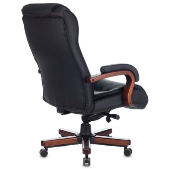  Кресло Бюрократ T-9926Walnut/Black кожа черный 