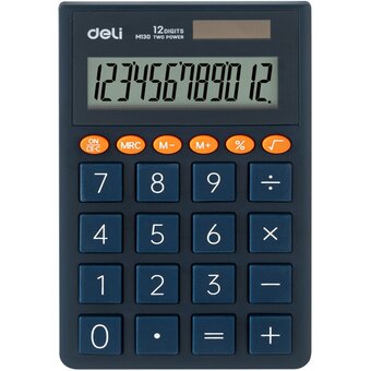  Калькулятор Deli EM130Blue синий 12-разр. 