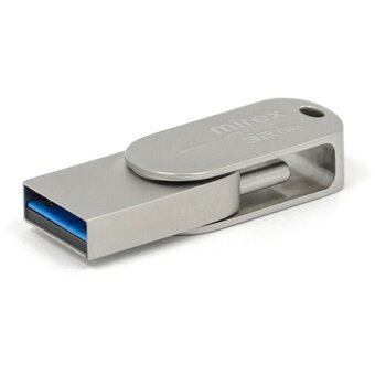  USB-флешка Mirex Bolero (13600-IT3BLR32) 32GB, OTG, USB 3.1/Type-C, Металл 