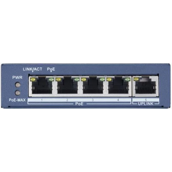  Коммутатор Hikvision (DS-3E0505P-E) 1x100Mb 4G 4PoE+ 60W неуправляемый 