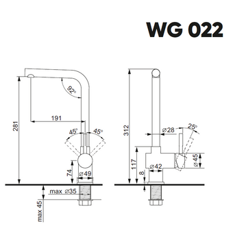  Смеситель Weissgauff WG 02208 Antracite 