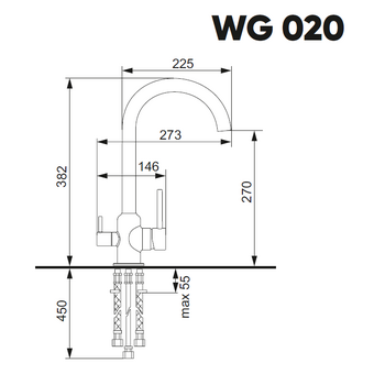  Смеситель Weissgauff WG 020304 Steel 