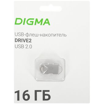  USB-флешка Digma Drive2 (DGFUM016A20SR) 16Gb USB2.0 серебристый 