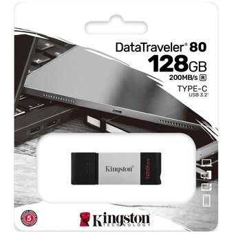  USB-флешка Kingston DataTraveler 80 M (DT80M/128GB) 128Gb Type-C USB3.2 черный 