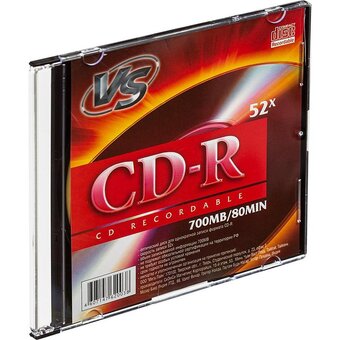  Диск CD-R VS (PERFEO) (VSCDRSL501) 700 Mb, 52x, Slim Case (5), (5/200) 