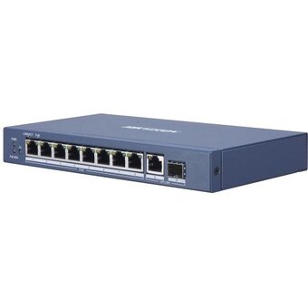 Коммутатор Hikvision (DS-3E0510P-E) 9G 1SFP 8PoE+ 110W неуправляемый 