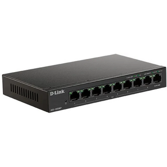  Коммутатор D-Link (DES-1009MP/A1A) 8x100Mb 1G 8PoE+ 117W неуправляемый 