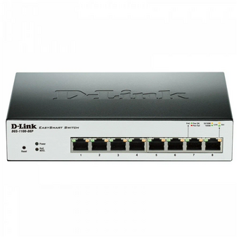  Коммутатор D-Link (DGS-1100-08PLV2/A1A) 8G 4PoE+ 80W управляемый 