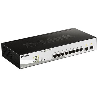  Коммутатор D-Link (DGS-1210-10MP/FL) 8G 2SFP 8PoE+ 130W управляемый 
