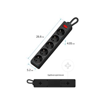 Сетевой фильтр Defender ES 1.8 (99484) 5-розеток, 1.8м, черный 
