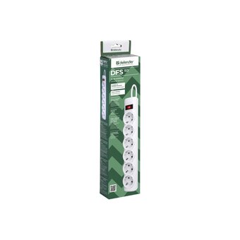  Сетевой фильтр Defender DFS 153 (99490) 3m (6 роз) white 