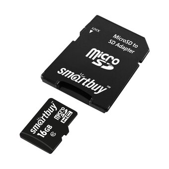  Карта памяти Smartbuy (SB16GBSDCL10-01) 16GB microSDHC Class 10 (SD адаптер) 