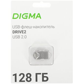  USB-флешка Digma Drive2 (DGFUM128A20SR) 128Gb USB2.0 серебристый 