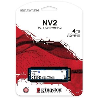  SSD Kingston NV2 SNV2S/4000G, 4000GB, M.2(22x80mm), NVMe, PCIe 4.0 x4, 3D TLC, R/W 3500/2800MB/s 