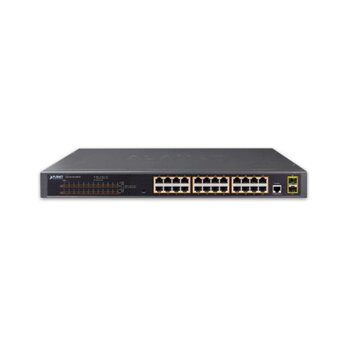  Коммутатор Planet GS-4210-24P2S IPv4, 24-Port Managed 802.3at POE+ Gigabit Ethernet Switch + 2-Port 100/1000X SFP (300W) управляемый 