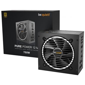  Блок питания BeQuiet Pure Power 12 M (BN343) 750W / ATX 3.0, 80 Plus Gold, LLC+SR+DC-DC, 120mm fan, semi-modular 