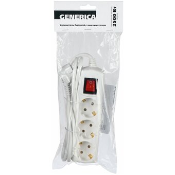  Удлинитель IEK У03В Generica (WYP10-10-03-05-ZK-G) 3 места 2P PE/5м 