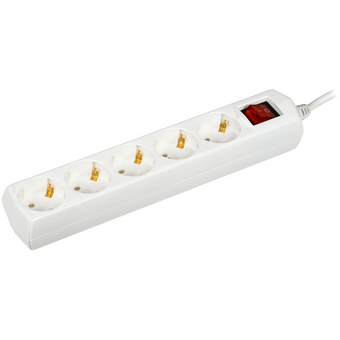  Удлинитель IEK У05В Generica (WYP10-10-05-D15-ZK-G) 5 мест 2P PE/1,5м 