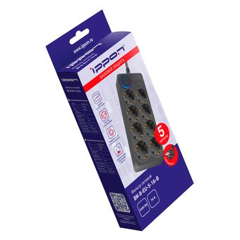  Сетевой фильтр Ippon BK-8-EU-5-16-B (5м 8 розеток черный) 