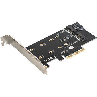  Переходник ExeGate EXE-509 EX283713RUS (M.2 B key - SATA + M.2 M Key - PCI-E x4, для установки SSD M.2 B key и M key в слот PCI-E) 