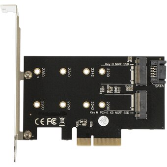  Переходник ExeGate EXE-509 EX283713RUS (M.2 B key - SATA + M.2 M Key - PCI-E x4, для установки SSD M.2 B key и M key в слот PCI-E) 