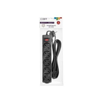 Сетевой фильтр CBR CSF 2505-3.0 Black PC, 5 евророзеток, длина 3 м, чёрный 