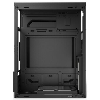  Корпус CBR PCC-MATX-MX10-450W2 mATX Minitower MX10, c БП PSU-ATX450-08EC (450W/80mm), 2*USB 2.0, HD Audio+Mic, Black 