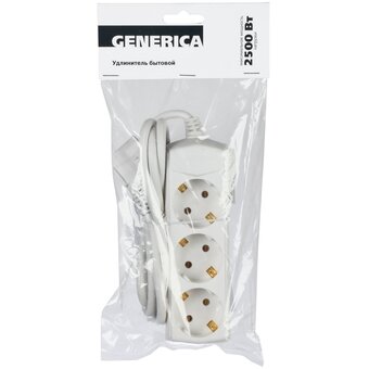  Удлинитель IEK У03 Generica (WYP10-10-03-07-Z-G) 3 места 2P PE/7м 