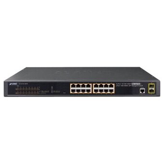  Коммутатор Planet GS-4210-16P2S IPv6/IPv4, 16-Port Managed 802.3at POE+ Gigabit Ethernet Switch + 2-Port 100/1000X SFP (220W) управляемый 