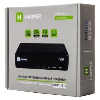  Ресивер DVB-T2 HARPER HDT2-1513 чёрный 