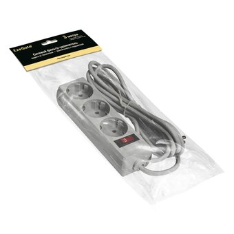  Сетевой фильтр Exegate SP-3-3G (EX221180RUS) 3 розетки, 3м, евровилка, серый 