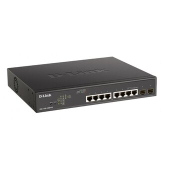  Коммутатор D-Link DGS-1100-10MPPV2/A3A, with 8 ports 10/100/1000Base-T and 2 ports 1000Base-X SFP (6 PoE ports 802.3af/802.3at (30 W) 