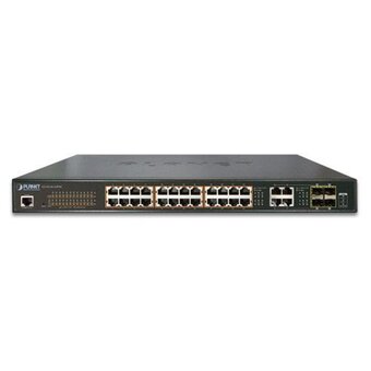  Коммутатор Planet GS-4210-24P4C IPv6/IPv4, 24-Port Managed 802.3at POE+ Gigabit Ethernet Switch + 4-Port Gigabit Combo TP/SFP (220W) управляемый 