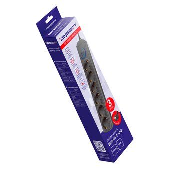  Сетевой фильтр Ippon BK-6-EU-3-10-B (3м 6 розеток черный) 