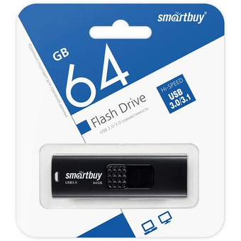  USB-флешка SMARTBUY Fashion (SB064GB3FSK) UFD 3.0/3.1 064GB Black 