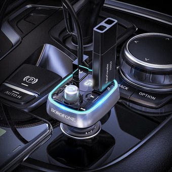  АЗУ Bluetooth FM трансмиттер Borofone BC32 Sunlight, black 
