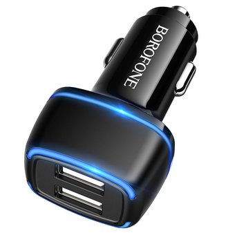  АЗУ Borofone BZ14 Max ambient light 5V/2,4A 2USB, black 